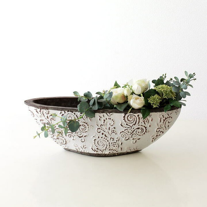 楽天市場 フラワーベース 花瓶 陶器 花器 おしゃれ アンティーク 花瓶 横長 口が広い 大きい フラワーベース 花入れ 花びん フラワーアレンジ 洋風 モダン かわいい デザイン 花瓶 インテリア フラワーベース クラシックベース ｃ ギギｌｉｖｉｎｇ