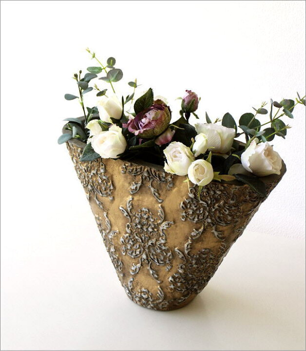 高級感 花瓶 花びん 陶器 おしゃれ 花器 フラワーベース ゴールドベース Sakcc Ca