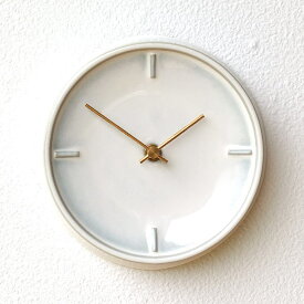 壁掛け時計 掛け時計 陶器 おしゃれ かわいい シンプル ウォールクロック 美濃焼 日本製 陶器のサークル掛け時計 E