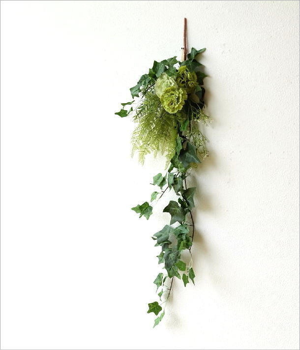 フェイクグリーン スワッグ 壁掛け おしゃれ かわいい 造花 アイビー リーフ ディスプレイ インテリア フェイクフラワーのスワッグ Gアイビー |  ギギｌｉｖｉｎｇ
