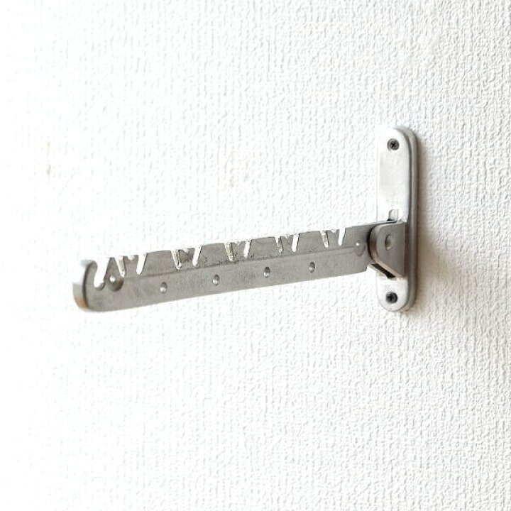 楽天市場 フック 壁 壁掛け ウォールフック アイアン おしゃれ ハンガーフック 折り畳み 収納 鍵掛け ロング 帽子掛け 引っ掛け ハンガーレール 小物掛け アルミの折り畳み壁掛けハンガー ギギｌｉｖｉｎｇ