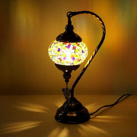 テーブルランプ おしゃれ ガラス ビーズ 照明 ランプスタンド オリエンタル アンティーク ベッドサイドランプ モザイクオリエンタルランプ マルチ