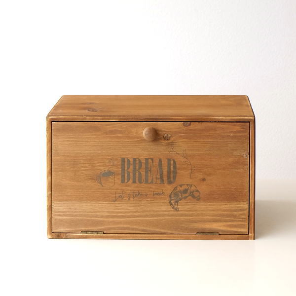 ブレッドケース 木製 ウッド パンケース おしゃれ 北欧 ストッカー 収納 保存ケース 食パン かわいい ナチュラル マグネット式  ウッドブレッドケース BR | ギギｌｉｖｉｎｇ