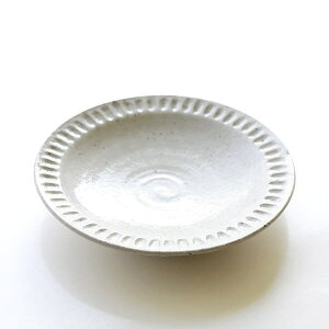 お皿 プレート おしゃれ 陶器 大きめ かわいい 大皿プレート ソギ模様 日本製 美濃焼 シンプル 和風 洋風 取り皿 ろくろ粉引 ディナープレート