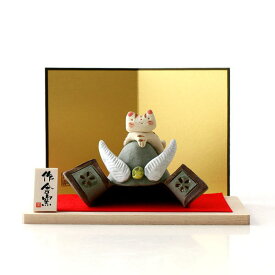 五月人形 コンパクト 陶器 おしゃれ 置物 オブジェ 兜 兜飾り ねこ 猫 かわいい こどもの日 子供の日 小物 インテリア 日本製 兜ねこ飾り