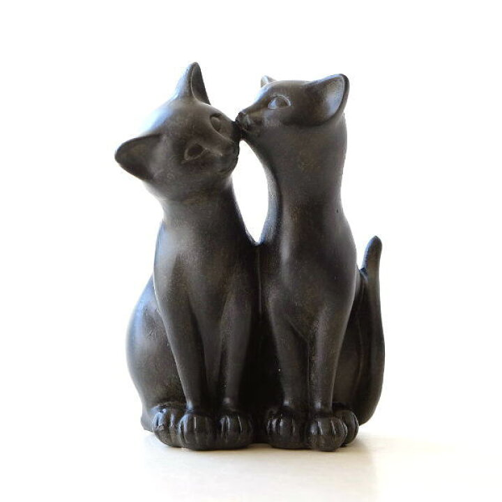楽天市場】猫 置物 置き物 ペア おしゃれ アンティーク レトロ 黒猫 