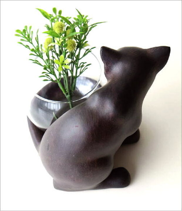 楽天市場】花瓶 猫 ガラスベース フラワーベース キャンドルホルダー 