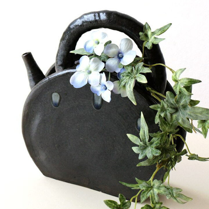 楽天市場】花瓶 陶器 一輪挿し 瀬戸焼 日本製 土瓶型 花瓶 和風 モダン 