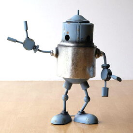 ロボット ブリキ 置物 メタルロボ オブジェ シャビー風 おしゃれ かわいい オーナメント ガーデニング インテリア メタルロボの置物 タンク