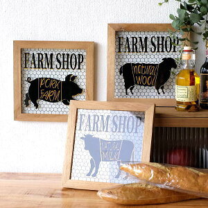 壁飾り おしゃれ ガラス ウッド ウォールアート 壁掛け ナチュラル 動物 壁面 雑貨 ウォールデコ 玄関 リビング 四角 スクエア ウォールディスプレイ インテリア ガラスファームの壁飾り 3タ