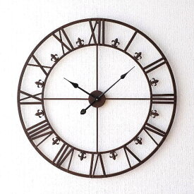 掛け時計 壁掛け時計 おしゃれ アイアン 大きい 大型 アンティーク ローマ数字 ウォールクロック アナログ シンプル ヨーロピアン 北欧 カフェ シャビー レトロ 玄関 リビング インテリア 大きな掛け時計 アイアンダイヤル