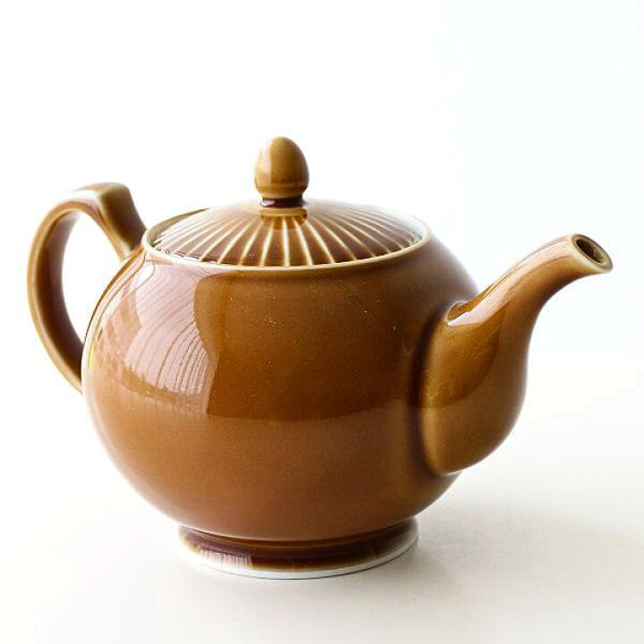 楽天市場】キャメル ティーポット しのぎポット 急須 茶漉し付き 陶器 