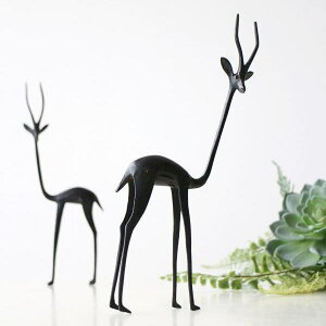 ガゼル 置物 オブジェ 雑貨 おしゃれ 置き物 スタイリッシュ インテリア モダンブラス アンティーク レトロ シンプル アニマル 動物 置き物 ブラスガゼル