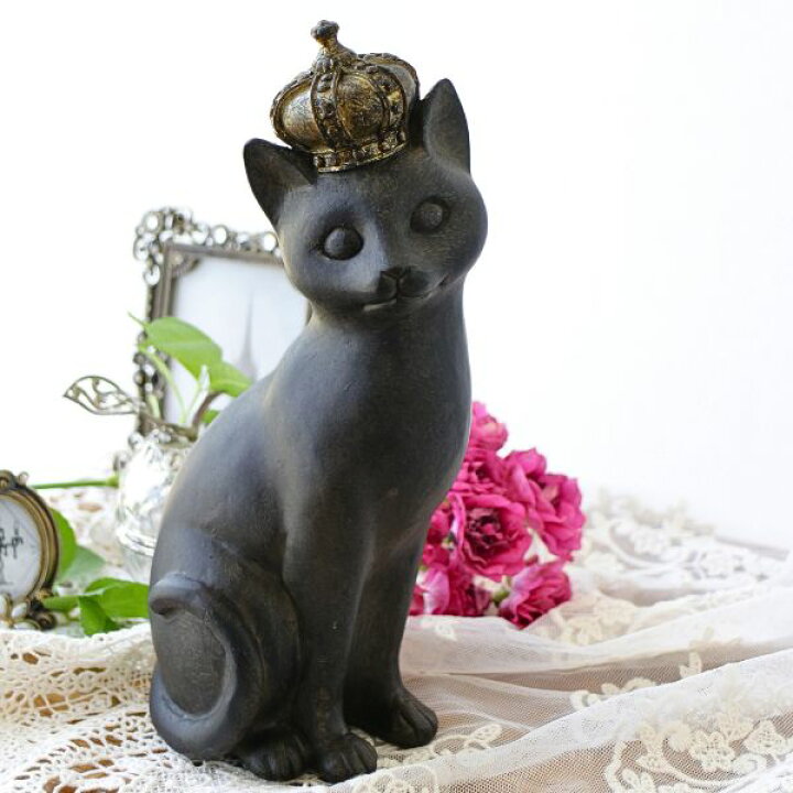 楽天市場】猫 置物 置き物 ねこ ネコ オブジェ おしゃれ 王冠  