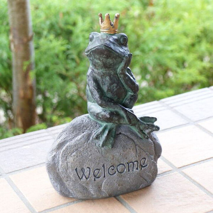 楽天市場】カエル 置物 オブジェ おしゃれ welcome オーナメント 