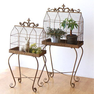 プランツケージ おしゃれ フラワースタンド 花台 大小 2個セット フラワーラック プランターラック 園芸ラック 鉢 花 植物 植木 ポット 室内 玄関 庭 庭づくり ガーデニング 園芸 北欧 アンテ