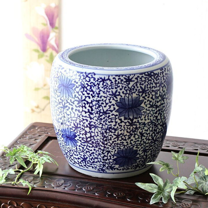 楽天市場】植木鉢 おしゃれ 陶器 火鉢 陶器鉢 メダカ鉢 金魚鉢 丸型 