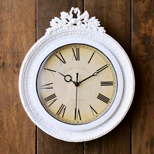 壁掛け時計 アンティーク 時計 壁掛け レトロ クラシック 掛け時計 おしゃれ 白 ホワイト 丸 アナログ 電池式 非電波 ローマ数字 リビング 可愛い かわいい エレガント ヨーロピアン インテ