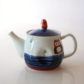 ティーポット 陶器 急須 福を呼ぶ きゅうす フクロウ 和食器 有田焼 ふくろう 雑貨 急須 ティーポット おしゃれ かわいい ステンレスメッシュ茶漉し付き 急須 フクロウ 和食器 かわいい ティーポット 日本製 有田焼 急須 おしゃれ 陶器 急須 フクロウティーポット