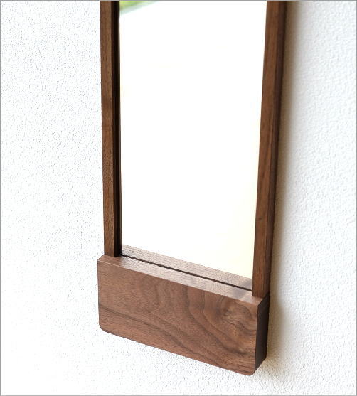 楽天市場】鏡 壁掛けミラー スリム おしゃれ ウォールナット 木製