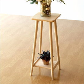 花台 フラワースタンド 木製 天然木 サイドテーブル コンパクト おしゃれ シンプル 四角 スクエア デザイン ミニテーブル ディスプレイスタンド ディスプレー 台 鉢置き 鉢スタンド ナチュラルウッドの花台・ハイタイプ