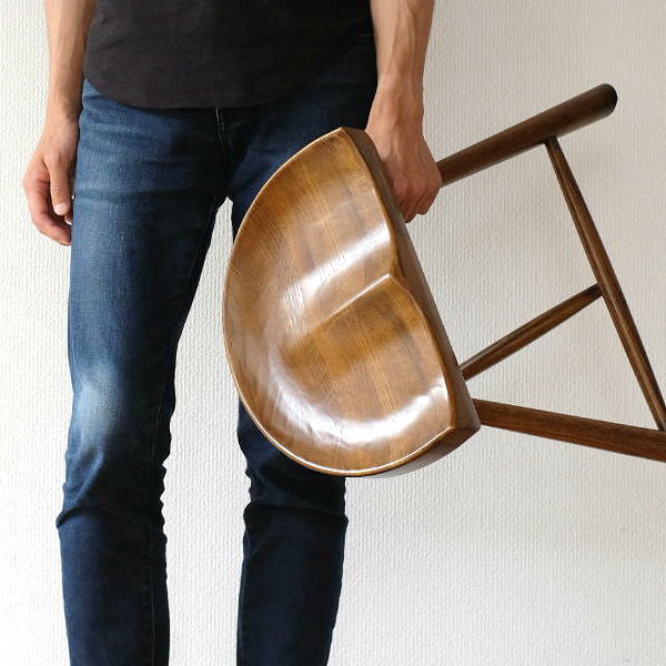 スツール おしゃれ 木製 椅子 いす イス 玄関 ウッドチェア 無垢材 オーク鞍型スツール45 | ギギｌｉｖｉｎｇ