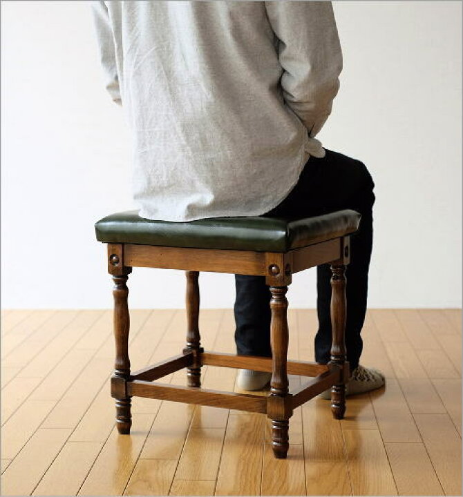 ドレッサー用椅子 いす イス チェア アンティーク おしゃれ 木製 オークドレッサースツール : ギギｌｉｖｉｎｇ