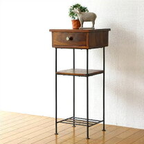 楽天市場】サイドテーブル アンティーク（電話台・ファックス台｜収納 