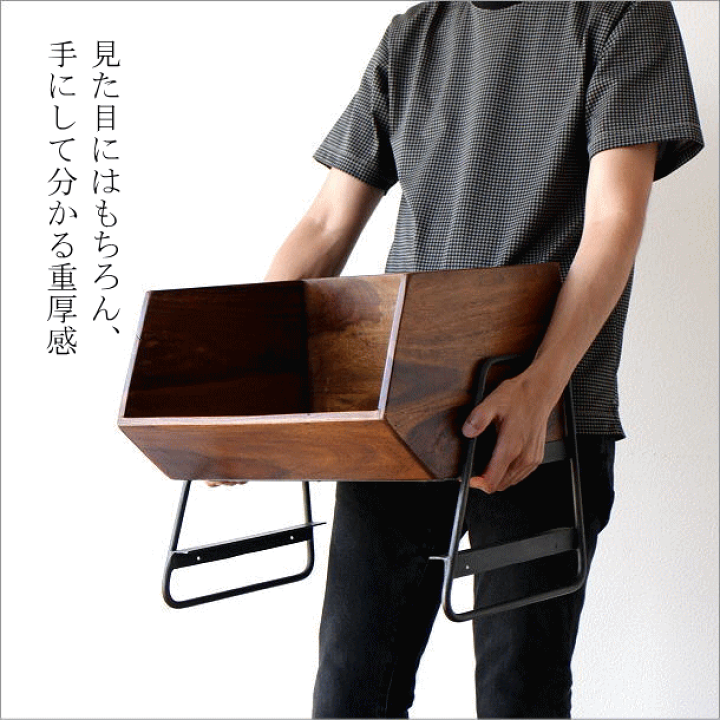 掛け軸専用　木製収納ボックス 黒色金具付き 楽天市場】収納ボックス 木製 アイアン おしゃれ スタッキング