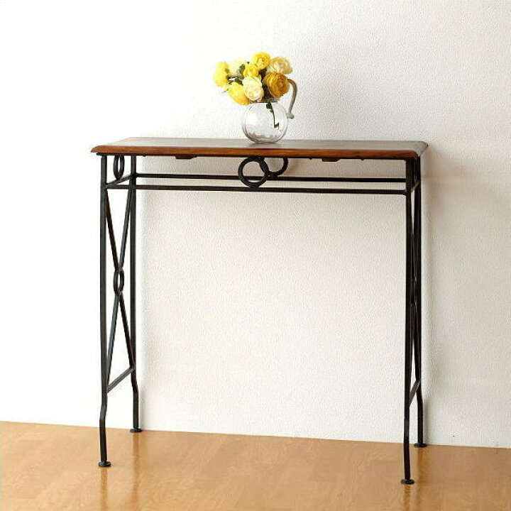 楽天市場】コンソールテーブル 玄関 おしゃれ 木製 アイアン 鉄脚  