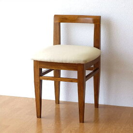 チーク チェア 椅子 無垢材 天然木 木製 コンパクト 小さい 小さめ シンプル おしゃれ デスクチェア クッション 背もたれ低い チークコンパクトチェアー
