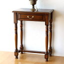 コンソールテーブル マホガニー材 電話台 花台 玄関 コンソール 家具 天然木 木製 無垢材 引き出し アンティーク クラ…