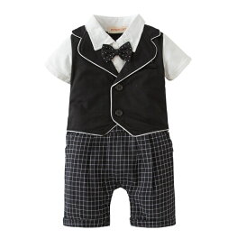 フォーマル半袖ロンパース ベビースーツ【送料無料 】男の子 80cm 90cm 95cm 新生児 幼児 ベスト シャツ ベビー服 結婚式 出産祝い プレゼント ギフト 七五三 撮影 誕生日 お宮参り 記念日 蝶ネクタイ キッズ お食い初め ベビーカバーオール 20052970
