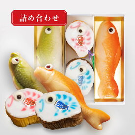 【期間限定】数量限定商品白水堂 鯉餅菓子 五月セット2鯉餅菓子中（白あん・黒あん）2匹・鯉かすてら・鯉チョコかすてら端午の節句 初端午 節句 こどもの日 お祝い お返し 内祝【予約商品 4/20より順次発送】