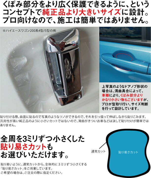 楽天市場 ハリアー 80系用 R2 6 車種別設計ドアノブ生活傷保護プロテクションフィルム トヨタ Toyota 傷防止シート 博東商事 楽天市場店