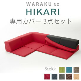 【送料無料】3点ローソファセット HIKARI「和楽の星」専用カバー カバー単品 選べる8色 洗濯OK!