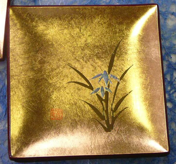 楽天市場】金沢箔 角銘々皿（らん）1枚組 : 金箔逸品工芸 箔打屋