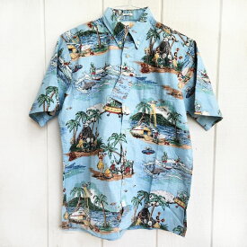 ハワイアン　メンズアロハシャツ　REYN SPOONERクラッシックフィット【 アロハエイリアン 】ブルー