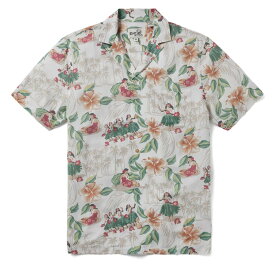 ハワイアン　メンズアロハシャツ　REYN SPOONERレーヨンキャンプシャツ【 フラショー 】ホワイト