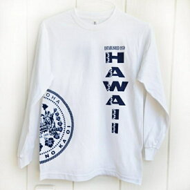 メンズ　ハワイアン長袖Tシャツ 【 ハワイステイト/ State of Hawaii 】ホワイト