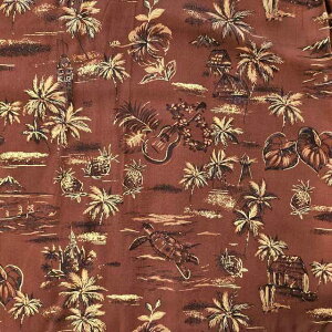 ハワイアン ハワイアン生地 ファブリック レーヨン生地【ゴールデンビンテージ】