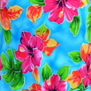 ハワイアン ハワイアン生地 ファブリック レーヨン生地【 ハイビスカスウォーター 】