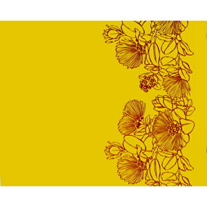 ハワイ ハワイアン生地 LW-22-828 【 ボーダーレフアフラワー 】