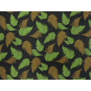 ハワイ ハワイアン生地 BQ-11-773【 オールオーバーファーン】ブラック