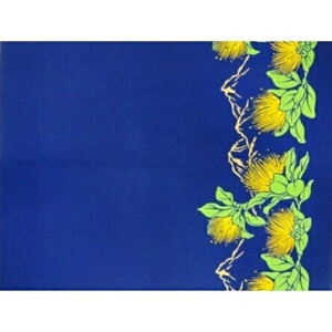 ハワイ ハワイアン生地 LW-17-609【 レフアボーダー/ボルケーノマウンテン 】 ロイヤル