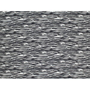 ハワイ ハワイアン コットン生地 YU-18-11【 ウェーブドルフィン 】 グレー