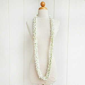 ハワイ フラ衣装 シルク フラワーロングレイ【 ジャスミン / ダブルロングレイ 】アイボリー