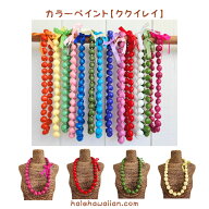 ハワイアン フラ アクセサリー カラー ペイント 【 ペイント ククイ レイ】