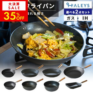 【期間限定 35%OFF!】【デビュー専用】 選べる 鉄フライパン 2点セット 20cm 23cm 26cm 28cm 深型20cm 深型23cm マルチパン23cm 卵焼き 軽量 軽い 日本製 鉄 フライパン 鉄製 IH対応 燕三条製 オリジナ