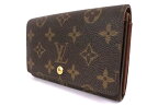 【中古】LOUIS VUITTON ルイヴィトン ポルトモネビエトレゾール　二つ折り財布　L型ジップ モノグラム M61730 ブラウン 2つ折り財布